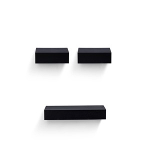 SEVOBAL Decorative Bookshelf Floating Shelves Wall Mounted Wood Shelves Hanging Shelf Decor Storage Book Shelf, Black, 18.11"*4.92"*1.97" - 1 of 4