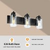 Angel Sar 3-Light Vanity Light Fixture, Black Industrial Wall Mount Bathroom Lighting with Clear Glass Shades - 4 of 4