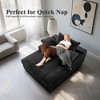 BDELITE Chaise Lounge Chair Indoor, Fluffy Plush Corduroy Fabric with Double Armrests and Pillows-67*56* 31.5 Inch, Black - 4 of 4