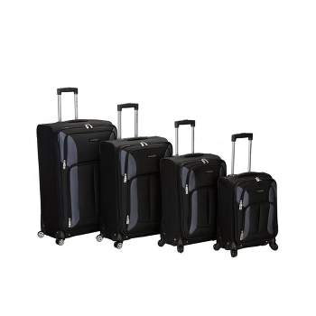 Rockland Impact 4pc Softside Carry On Spinner Luggage Set - Black