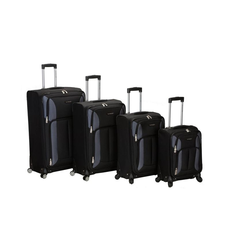 Rockland Impact 4pc Softside Carry On Spinner Luggage Set - Black, 1 of 6
