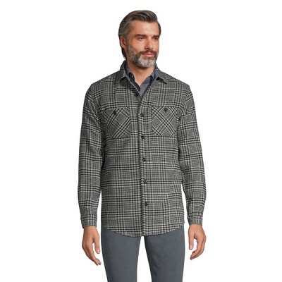 Lands' End Men's Traditional Fit Rugged Flannel Shirt - Medium - Allspice/orange  Plaid : Target