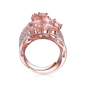 Guili Elegant Rose Gold-Plated Ring with Morganite Cubic Zirconia Pave for a Timeless, Sparkling, Sophisticated Look. Sizes 6-8. - 1 of 3