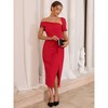 INSPIRE CHIC Women's One Shoulder Ruched Split Hem Formal Dresses - 3 of 4