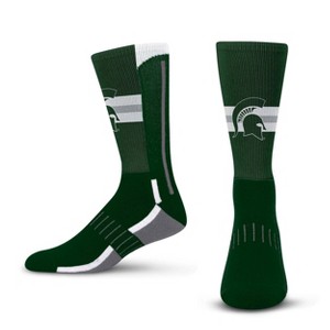 NCAA Michigan State Spartans Streak Team Color Crew Socks - L - 1 of 3