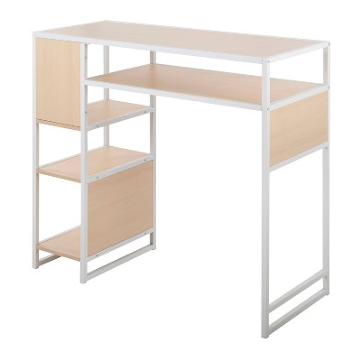 Farmhouse Elegance 46'' Rectangular Wood Counter Height Table with Shelves