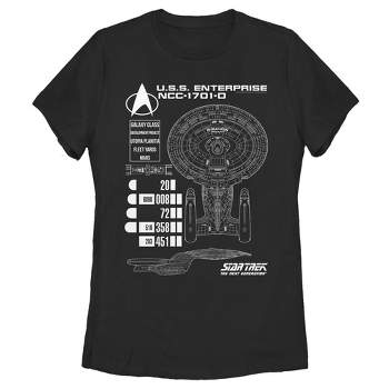 Women's Star Trek: The Next Generation Enterprise Galaxy Class NCC-1701-D Schematics T-Shirt