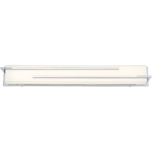 Possini Euro Design Jada Modern Wall Light Chrome Hardwire 33 3/4" Light Bar LED Fixture White Glass for Bedroom Bathroom Vanity Reading Living Room - 1 of 4