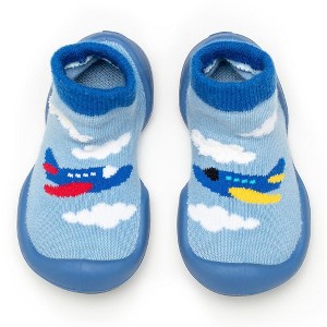 Komuello Baby BoyFirst Walk Sock Shoes Aeroplanes - 1 of 4