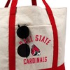 Ball State University Cardinals Arched School Name Canvas Tote Bag With External Pocket, Reusable Shoulder Bag for Shopping, School, Beach, Red - 2 of 4