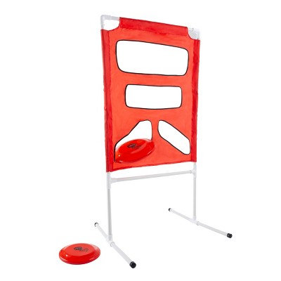 Toy Time Flying Disc Toss Collapsible and Portable Target Skill Game for Kids and Adults - Red/White