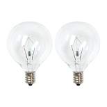 25-Watt 2pk G50 Incandescent Light Bulbs for Wax Warmers Clear - ADOR