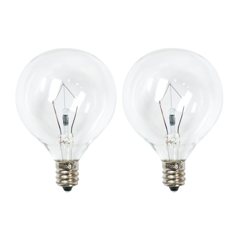 25-Watt 2pk G50 Incandescent Light Bulbs for Wax Warmers Clear - ADOR, 1 of 2
