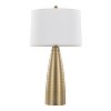 LumiSource Set of 2 Maya 27" Contemporary Metal Table Lamp in Gold Metal with White Linen Shade from Grandview Gallery - 2 of 4