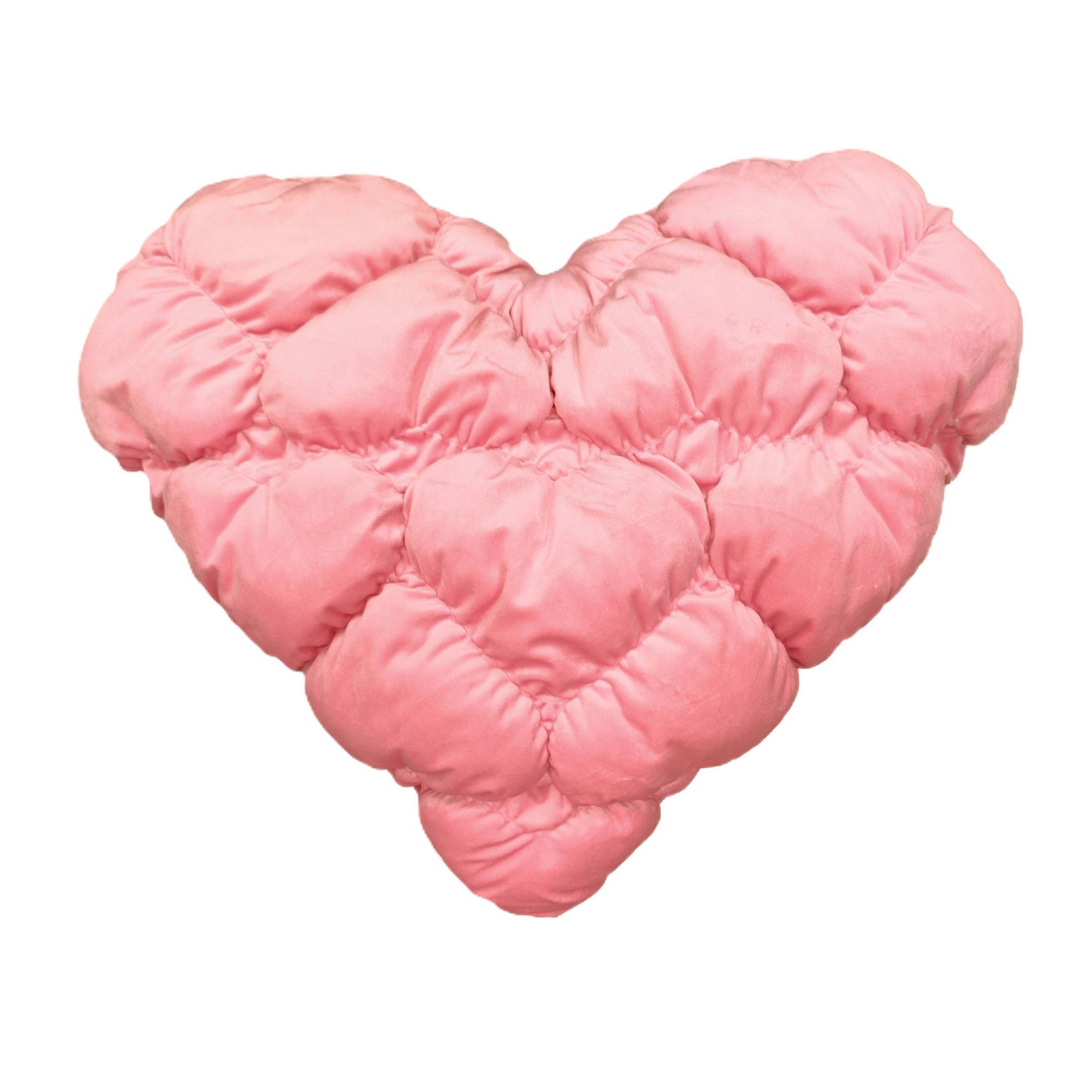 Mingled Threads Puffy Heart Throw Pillow