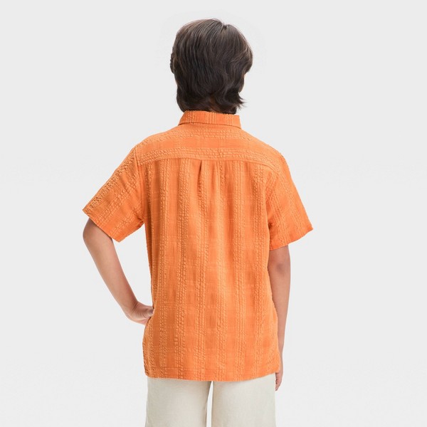 Camisa de manga corta de algodón liso con botones para niño - Cat & Jack™ 2