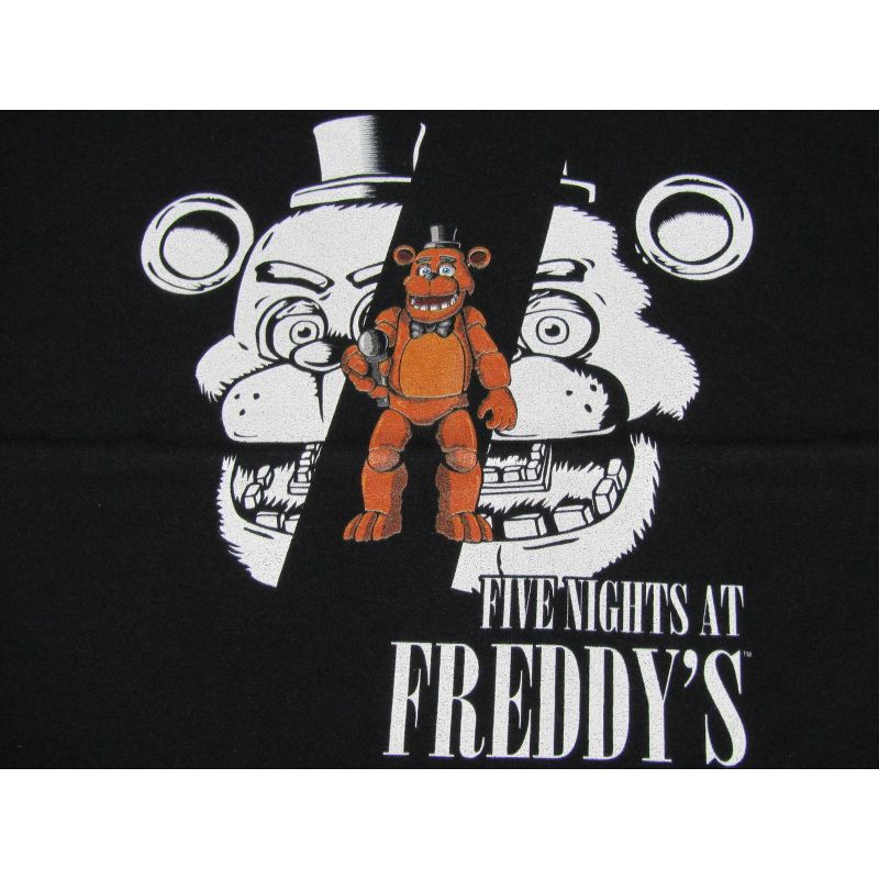 Five Nights At Freddy's Split Freddy Face Boy's Black T-shirt, 2 of 3