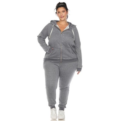 White Mark Plus Size Burnout Jogger Set