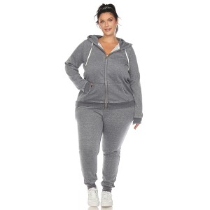 White Mark Plus Size Burnout Jogger Set - 1 of 4