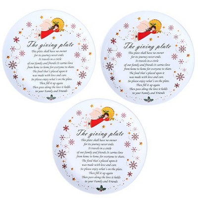 The Lakeside Collection Christmas Melamine Giving Plates 12" Dia Set of 3