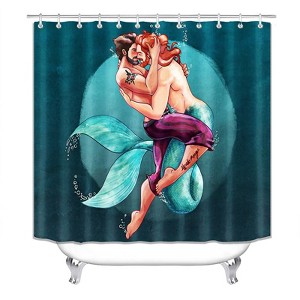 Mermaid In Love Shower Curtains for Bathroom Waterproof Fabric Bath Curtain Durable Soft Stylish Bathroom Decor 72x72 Inch - 1 of 1