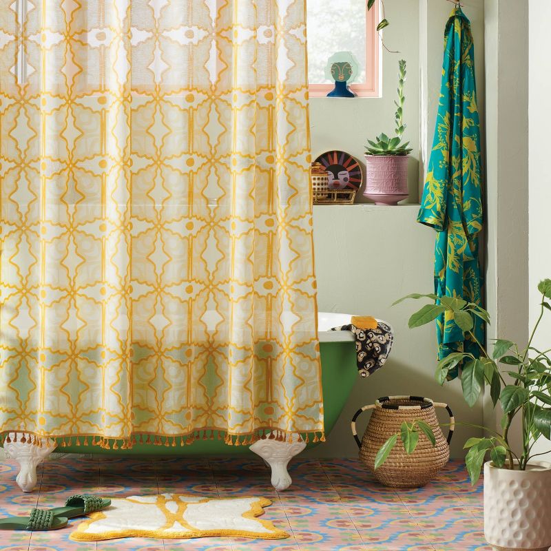 Butterflies Printed Shower Curtain Yellow - Opalhouse&#8482; designed with Jungalow&#8482;, 3 of 6