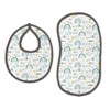 Bacati - Little Dino Boys Teal/Yellow Muslin 4 pc Bibs/Burpies - 3 of 4