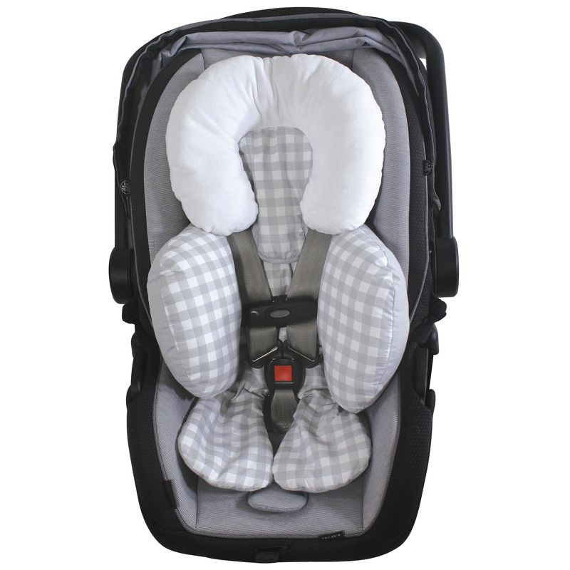 Hudson Baby Infant Unisex Car Seat Body Support Insert, Gray Gingham, One Size, 4 of 5