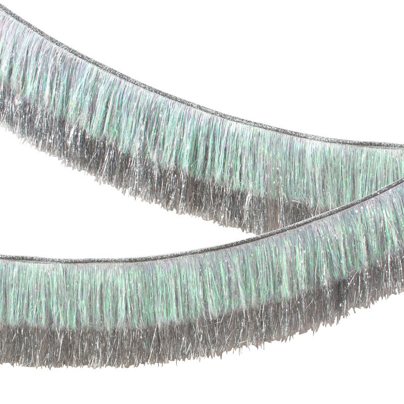 Meri Meri Silver Iridescent Tinsel Fringe Garland (10' with excess cord - Pack of 1), 1 of 7