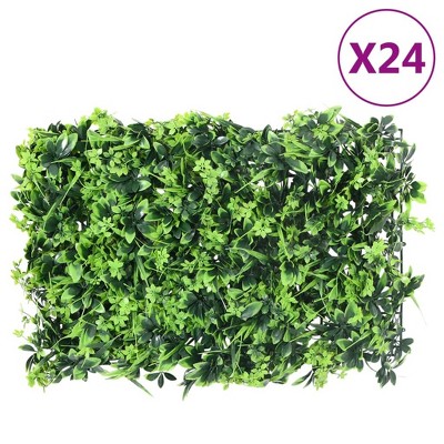 vidaXL Artificial Leaf FenceÂ 24 pcs Green 15.7"x23.6"