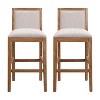 CAVINAS Dining Chairs Kitchen Chairs Set of 2 Bar Stool Side Chair Rubber wood Frame Fabric Accent Bar Chairs for Kitchen, Bedroom - 3 of 4
