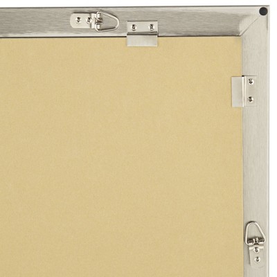 Rectangular Silver Metal Bathroom Vanity Mirror 39" x 28"