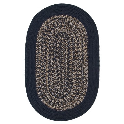 Colonial Mills Puritan Braided Rug, Blue 2x4, Oval Shape