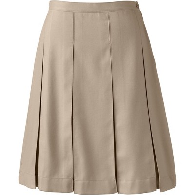 Lands' End School Uniform Women's Plus Size Box Pleat Skirt Top of Knee -  26W - Khaki