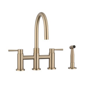 PROOX Double Handle Bridge Kitchen Faucet with Side Sprayer - 1 of 4