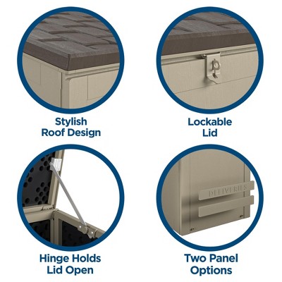 Cosco Tan and Brown Lockable Outdoor Package Delivery Box
