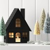 9" Lit Metal House Christmas Village Building - Wondershop™ Black: Battery-Powered Indoor Decorative Object - 2 of 3