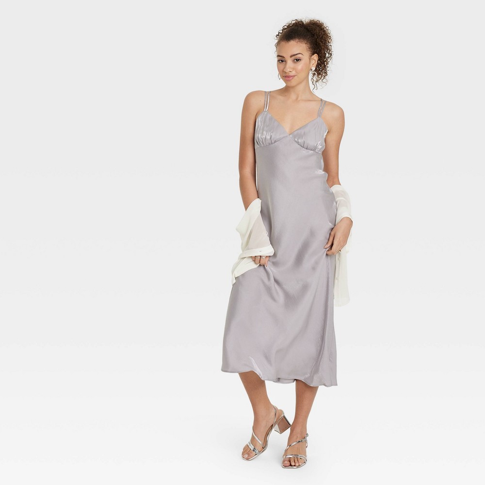 Women's Iridescent Maxi Slip Dress - Wild Fable™ Gray XS