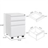 SKONYON 3-Drawer Mobile File Cabinet Lockable Metal Storage for Files - 4 of 4