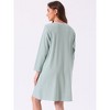 INSPIRE CHIC Women's Stripe Pajamas Nightshirt Lounge House Dress Sleep Shirts Sleepwear Long Sleeve Nightgowns - 4 of 4
