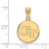 Black Bow Jewelry 14k Yellow Gold Plated Sterling Silver Georgia Tech Yellow Jackets NCAA Medium Pendant - 2 of 3