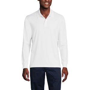 Lands' End School Uniform Men's Long Sleeve Rapid Dry Polo Shirt - 1 of 3