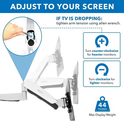 Mount-It! Adjustable Silver and Black Full Motion TV Wall Mount