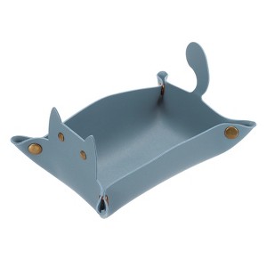 Unique Bargains Foldable Desk Organizing Key Coin Cat Design Jewelry Storage Tray 7.7" x 5.1" x 4" - 1 of 4