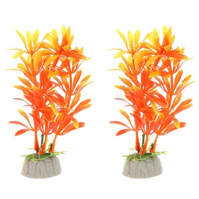 Unique Bargains Aquarium Plastic Plants Tree for Fish Tank Landscape Decoration 2 Pcs