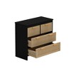 Rattan Cabinet, 4 Deep Drawers Cabinet Large Storage Space For Bedroom, Living Room, Dining Room, Hallways - image 3 of 4