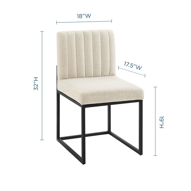 Modway Carriage Channel Tufted Sled Base Upholstered Fabric Dining Chair, 2 of 8