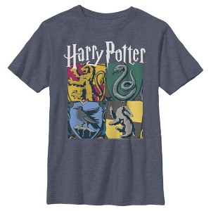 Boy's Harry Potter Hogwarts Houses Vintage Collage T-Shirt - 1 of 3