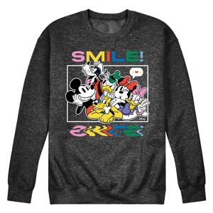 Men's - Disney - Mickey, Pluto, Minnie, Donald Duck, Goofy & Daisy Graphic Fleece Sweatshirt - 1 of 4