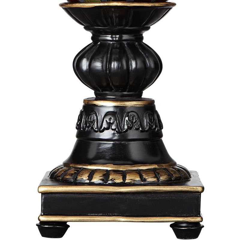 Regency Hill Traditional Uplight Accent Table Lamp 12" High Dark Bronze Amber Mosaic Glass Shade Bedroom House Bedside Nightstand, 5 of 10